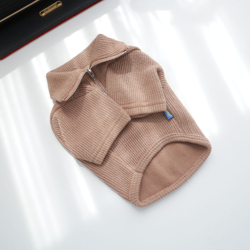 Dog Shirt with Stand-up Collar and Zipper Design