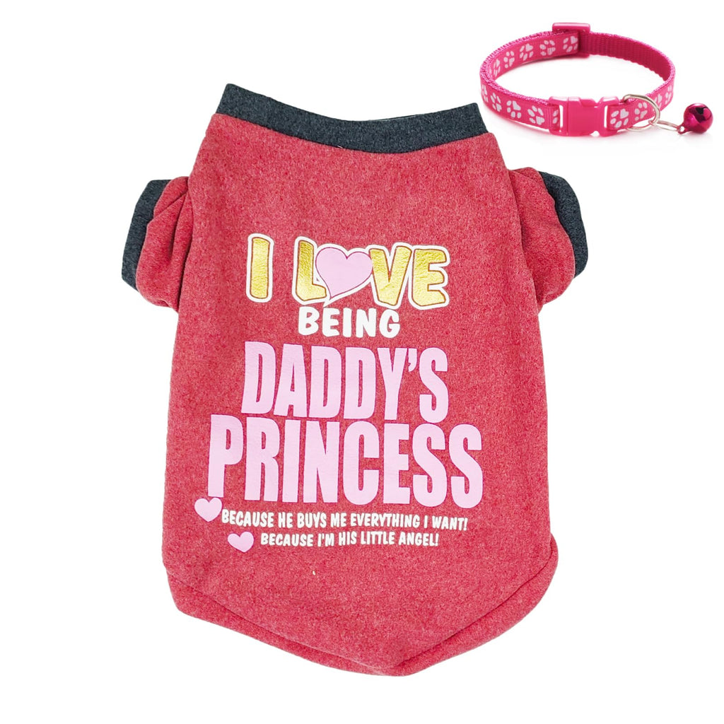 LHYZ PARK Dog Shirts Pet Printed Clothes with Funny Letters Pet T Shirts Cool Puppy Shirts Breathable Dog Outfit Soft Dog Sweatshirt for Pet Small Dogs Cats (Red XX-Large)