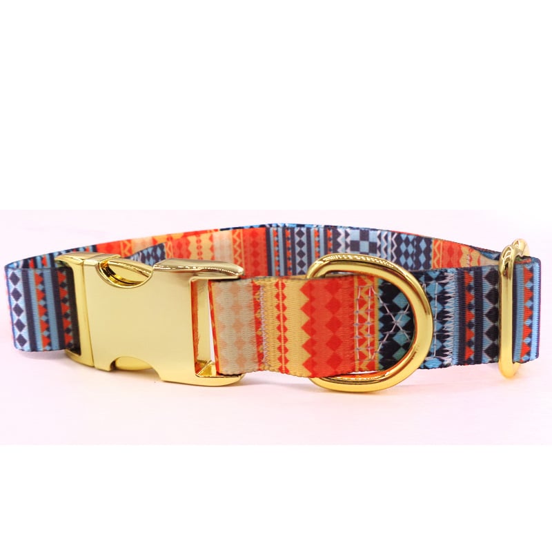 Golden Buckle Dog Collar with Custom Lettering