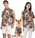 Dog Shirt Hawaiian Pet Summer T-Shirts Dog Style Floral Breathable Cool Clothes Hawaiian Shirts Gifts for Owner and Pet Shirts are Sold Separately